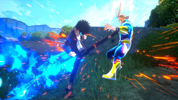 Dabi vs All Might in My Hero Ultra Rumble